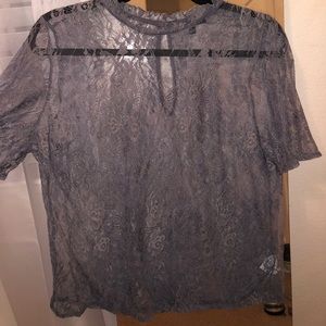 Lace Top - Gray/Purple